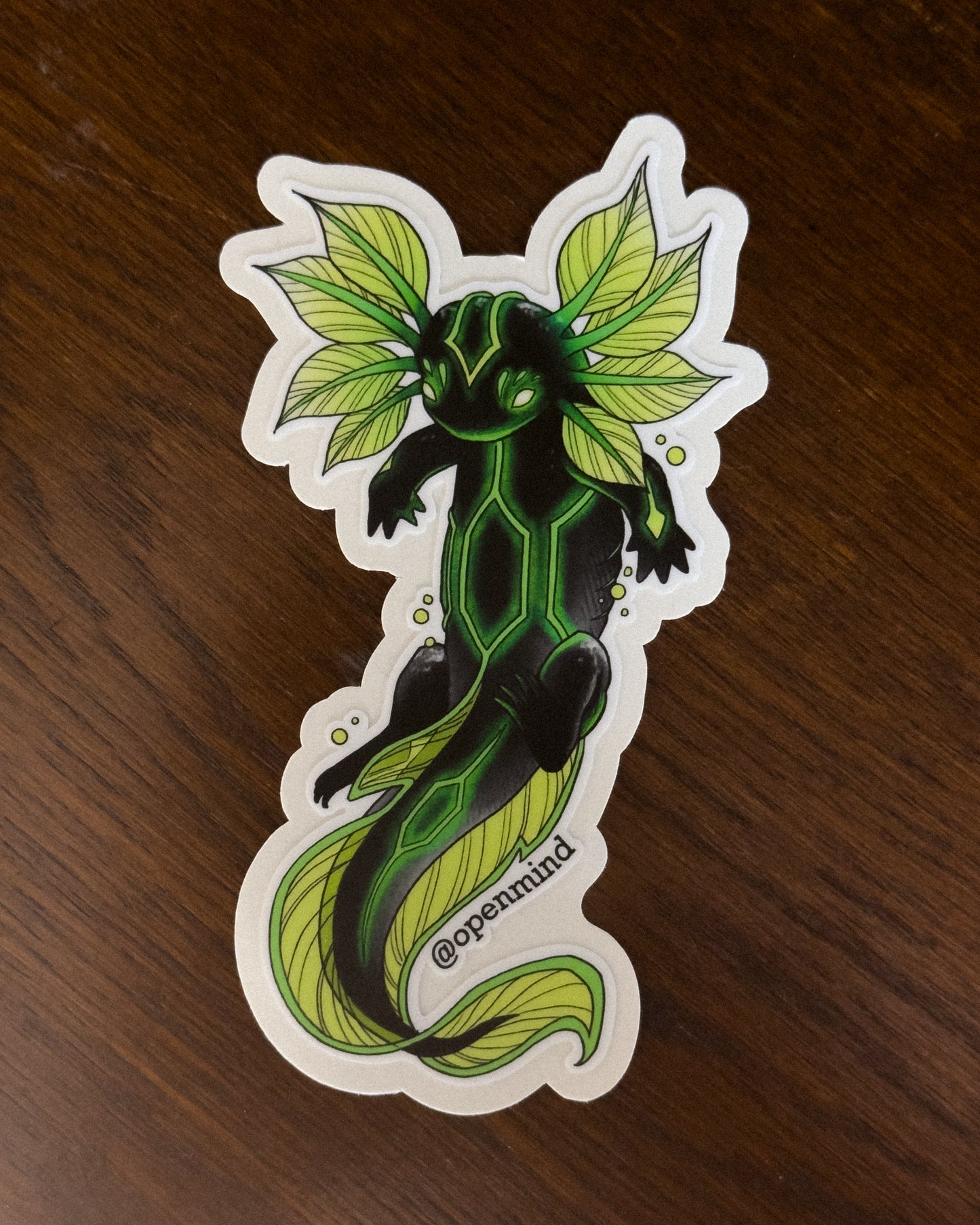 Floating Toxic Axolotl Sticker