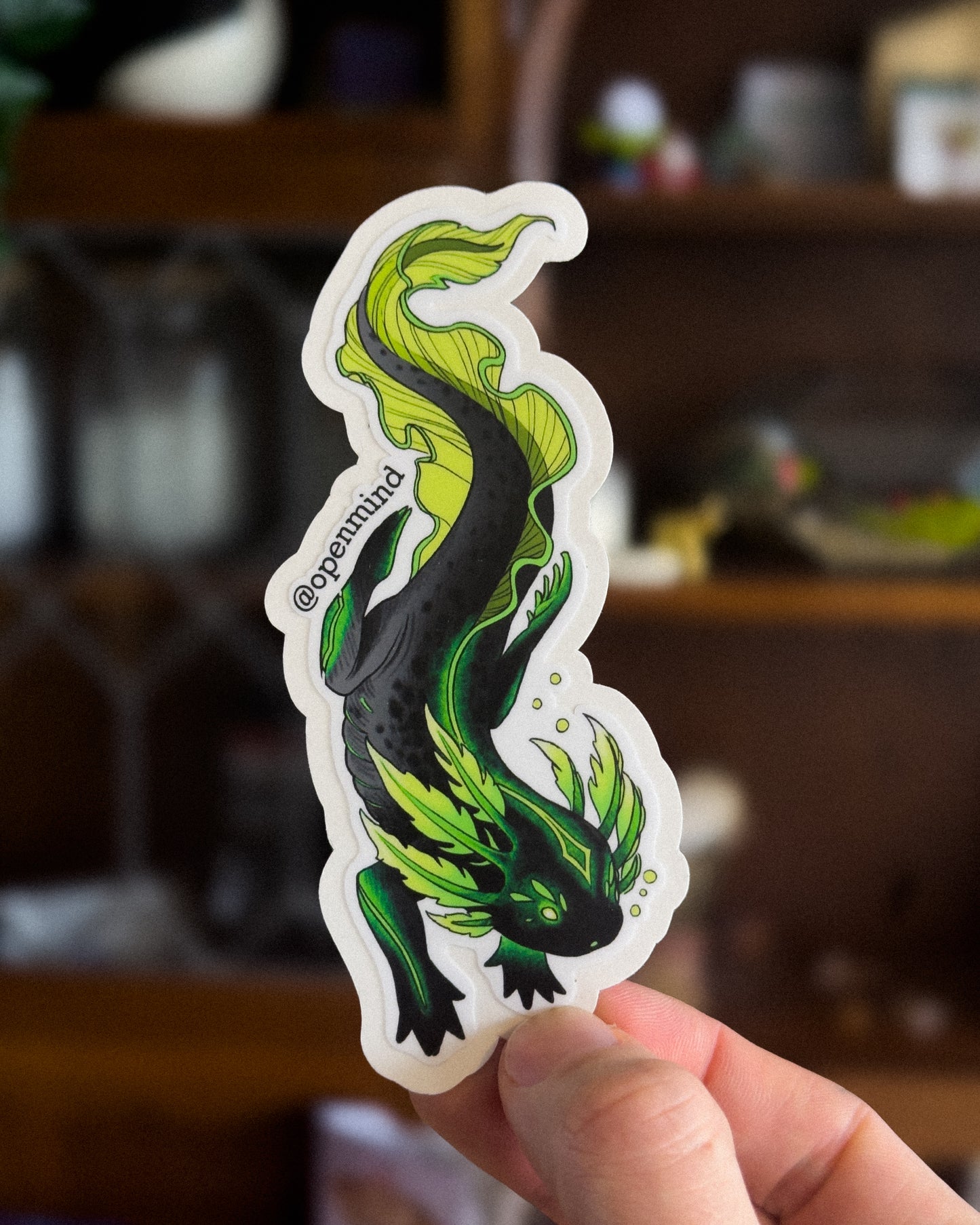 Swimming Axolotl Sticker