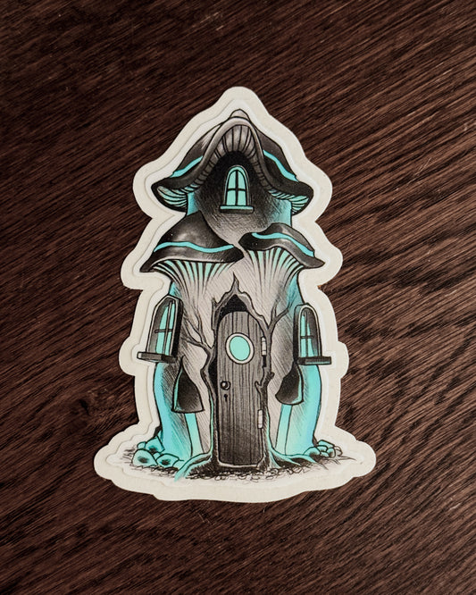 Mushroom House Sticker