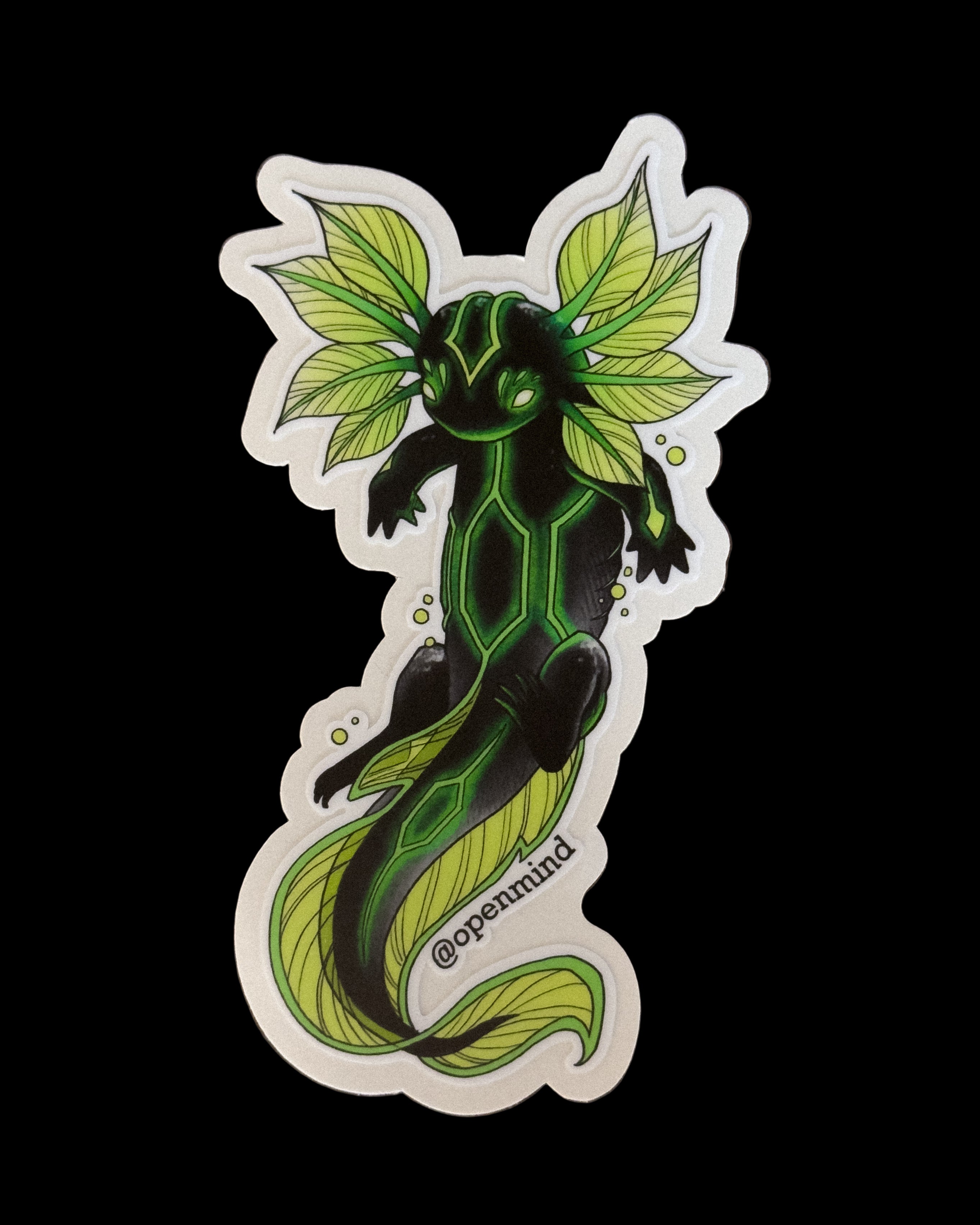 Floating Toxic Axolotl Sticker