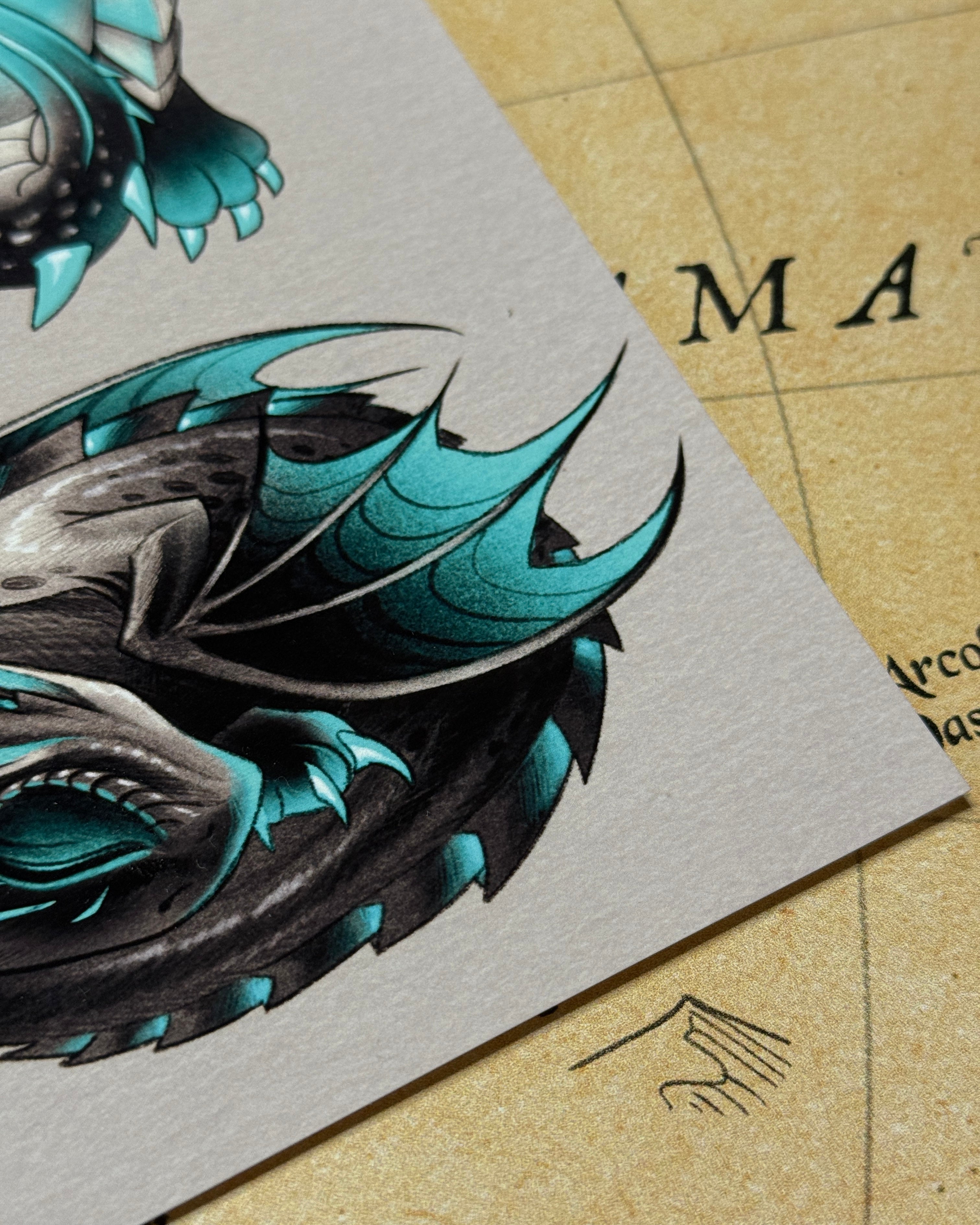 Baby Blue Dragons Print