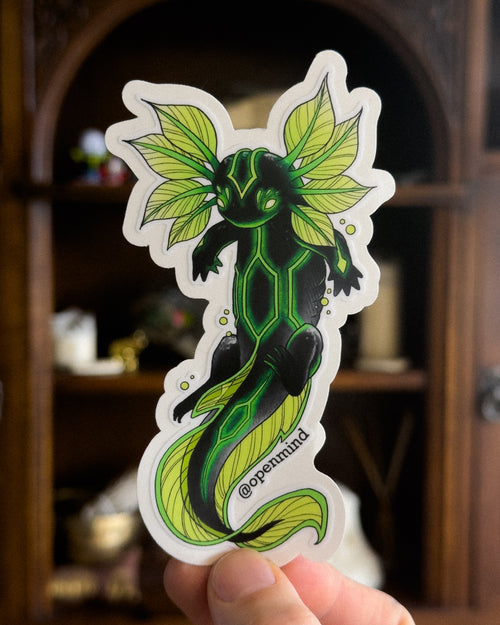 Floating Toxic Axolotl Sticker