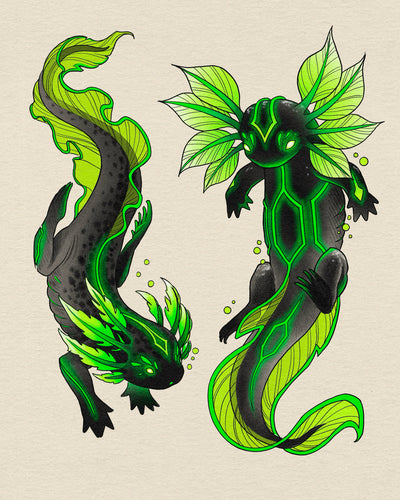 Toxic Axolotl Print