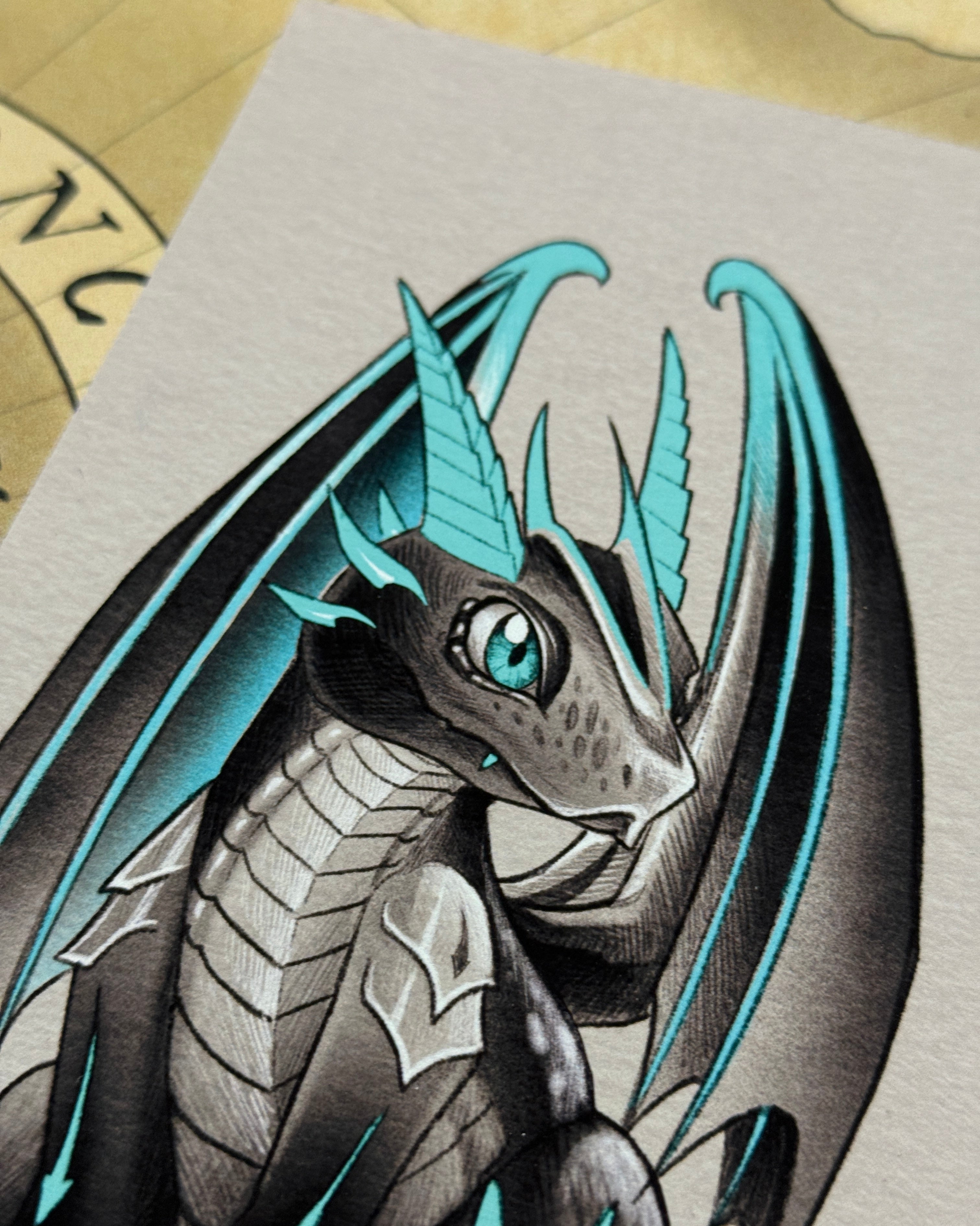 Baby Blue Dragons Print