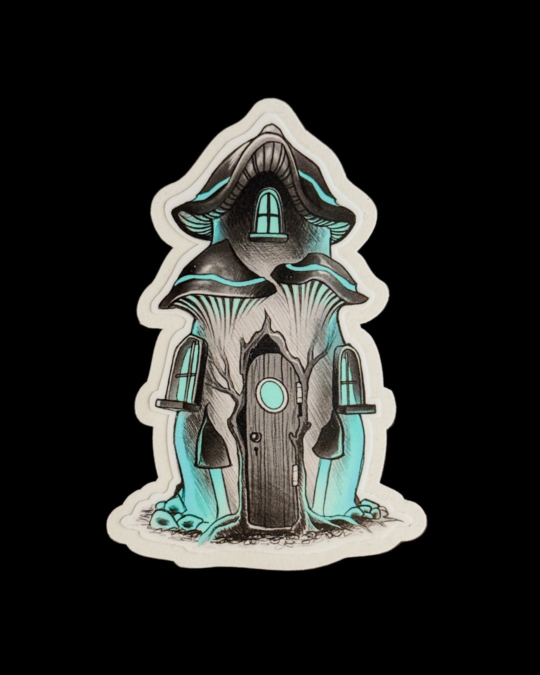 Mushroom House Sticker